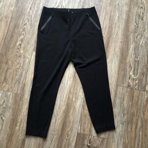 NWT Elie Tahari Trina Pant Women XL Black Ankle Legging Trousers Zip Pockets